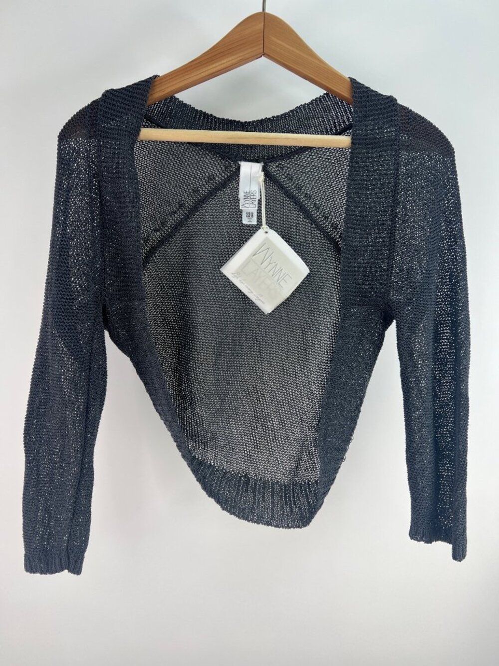 Wynne Layers cropped gray knit bolero shrug cardigan size small